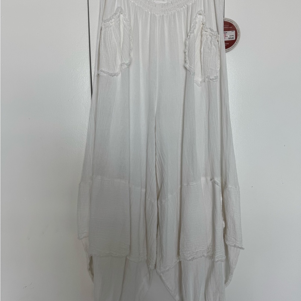 Flowy White Boho Pants NWT
